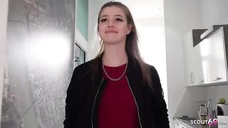 German scout picks up petite teen Olivia Sparkle for rough sex