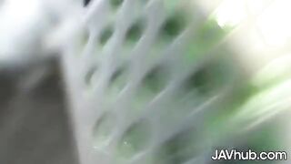 Two Japanese girls get fucked by a group of horny men