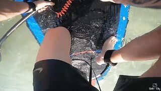 A cute girl was caught by a strong wave and I came to her rescue