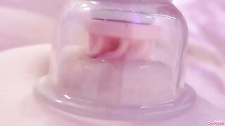 A girl masturbates with a toy and shows her wet pussy in a steamy solo session