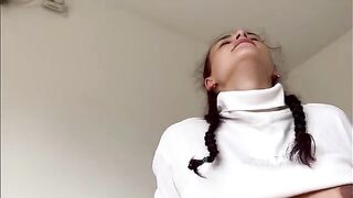 A pregnant stepsister with a big belly fucks her brother-in-law passionately