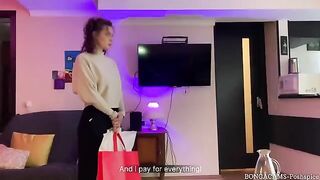 A first-time anal experience for a young student, trading virginity for rent