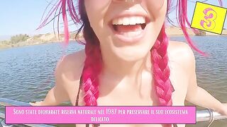 A foreign girl exposed herself at night, an Italian woman by day, documentary-style porn
