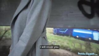A cute little Russian babe got fucked outdoors for cash by Public Agent