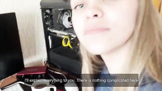 A cute girl student is having sex while studying anatomy