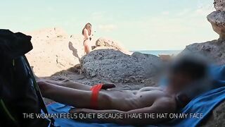 A girl was caught in a risky act on the beach and helped finish