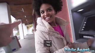 The agent collars a Brazilian babe outdoors for some quick cash