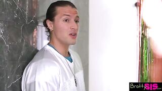 Petite blonde Lulu Chu asks her stepbrother's cum taste in return