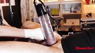 Men achieve huge dicks with cock pumping technique