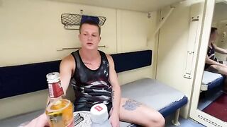 Babe seduced a hot guy on the train and fucked with him