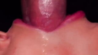 Condom milking blowjob with intense ASMR action