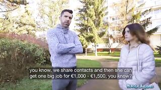 Public Agent Tight Spanish babe gets fucked behind her husband’s back