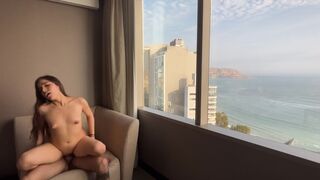 Petite babe fucked hard in the hotel, hoping her BF never sees it
