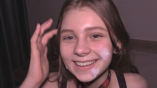 College girl acts as a cum dump for her partner in this intense scene