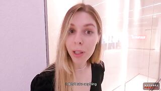 Busty blonde got banged in the mall toilet