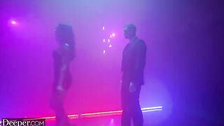 April is gagged, dominated, and pushed to her limits in a hardcore scene
