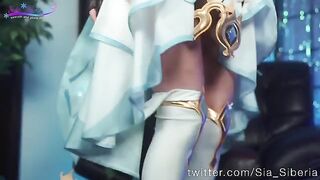 Genshin Lumine probes mysteries of Sia Siberia’s wet pussy