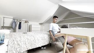 My stepsister doesn’t care about my studying, she wants me to fuck her