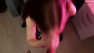 A cute girl seduced her roommate by showing her feet and mini-skirt