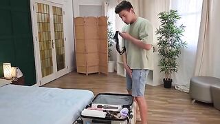 I caught my foreign friend masturbating in my panties, and I got fucked hard