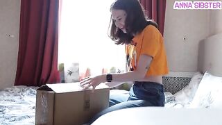A petite Russian schoolgirl gets caught in a compromising situation with a sex machine