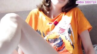 A petite Russian schoolgirl gets caught in a compromising situation with a sex machine