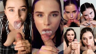 Juicy blowjobs and cumshots in one video