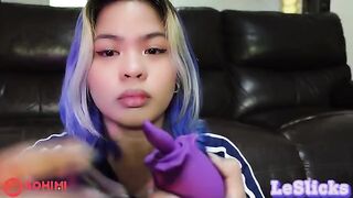 Playful Filipino girl masturbates her pussy with a rose-shaped vibrator