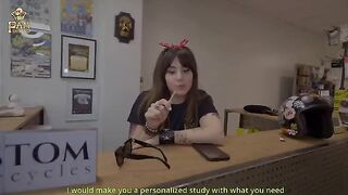 The girl quickly figured out what the guy wanted from her, so she complied
