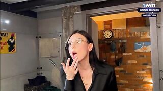 The guy spied on his stepmom in the shower and fucked her hard