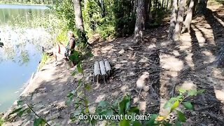 A peeping guy got his dick sucked by a girl in public