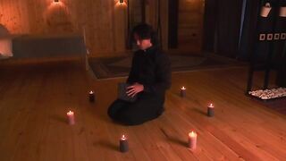 A priest exorcises a demon from the hot body of a sexy MILF