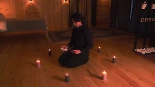 A priest exorcises a demon from the hot body of a sexy MILF