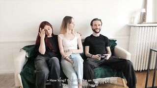 An amateur French couple, made up of two stunning goddesses, share a lucky man