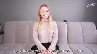 A girl with a big ass fucks at her first porn casting