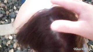 We missed the train, so the girl took the Cum in Throat to relieve stress