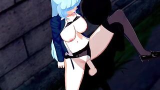 Hentai Kasumi Miwa riding a dick and getting creampied in the woods