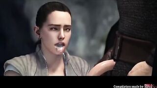 Compilation of Star Wars scenes featuring Rey and Ahsoka in explicit action