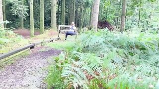The girl was jogging in the woods and got fucked