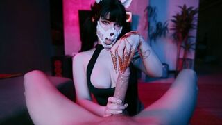 MollyRedWolf is testing you. Try not to cum. TittyFuck, Femdom, Handjob, Creampie - Can you resist the Red Wolf?