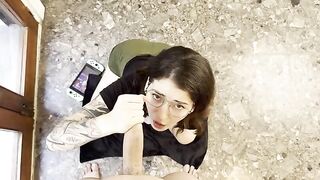 A cute gamer girl, possibly inspired by Emma Fiore, seduces with her mouth