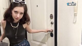 A cute Ukrainian girl met a guy on the street and agreed to sex