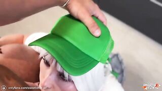 Rough sex with blonde barista instead of a coffee