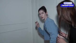 Two curious step-sisters are spying on their step-parents, getting wild and passionate in the process