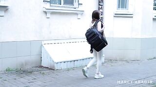 Babe fucked in the fake hostel by a stranger