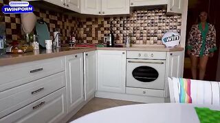 I fucked my best friend's sexy stepmom in the kitchen, it was a taboo thing to do