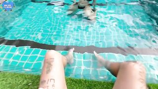 My girlfriend’s best friend fucked with me in the pool