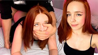 The guy is having fun with his girlfriend at home