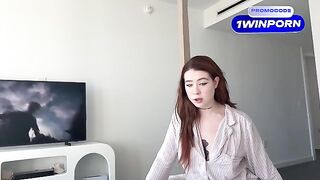 Redhead step-sister Rosie Rider sneaks into my room for fun