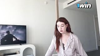 Redhead step-sister Rosie Rider sneaks into my room for fun